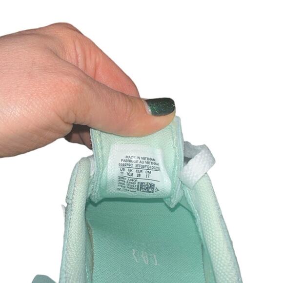 Converse All Star Low Top Mint Green Suede Sneakers Star Patch Size 11 EU 28 - Picture 7 of 7